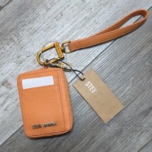 Steve Madden | BPIPPER-U Zip  Wallet Card Case Wristlet, Pebble Texture * NWT